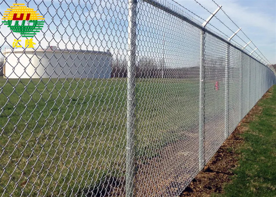 4ft High Chain Link Wire Fence Stretched On Commercial Or Industrial Frame