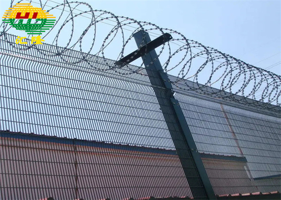 2500mm 3000mm Anti Climb 358 mesh fencing panels With Razor Wire rustproof