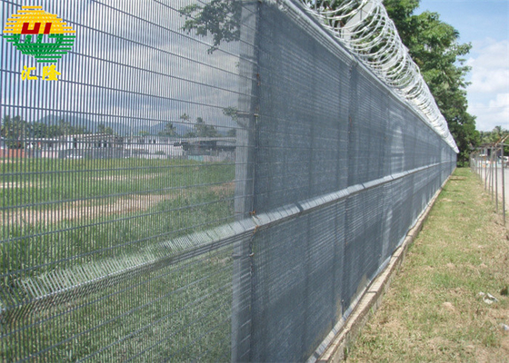 2500mm 3000mm Anti Climb 358 mesh fencing panels With Razor Wire rustproof