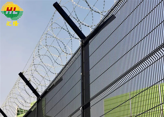 2500mm 3000mm Anti Climb 358 mesh fencing panels With Razor Wire rustproof