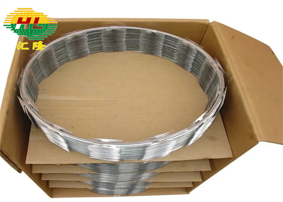 10m Anti Theft Barbed Wire Concertina Coil Hot Dipped Galvanized