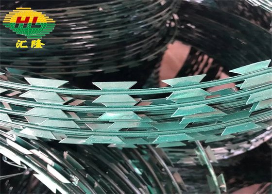 Anticorrosion Green Pvc Coated Concertina Barbed Wire 1400-1500MPA