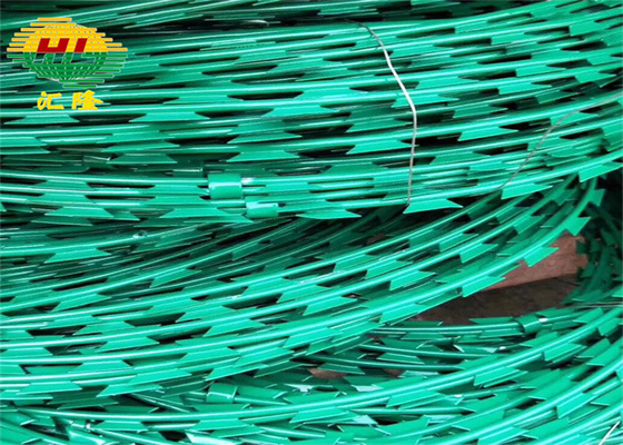 Anticorrosion Green Pvc Coated Concertina Barbed Wire 1400-1500MPA