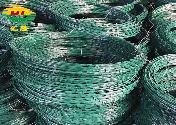 Anticorrosion Green Pvc Coated Concertina Barbed Wire 1400-1500MPA