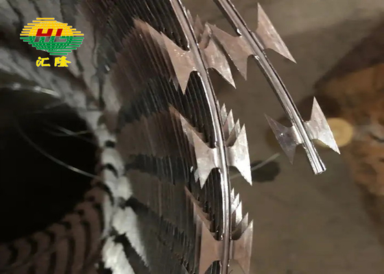 Bto-22 Concertina Barbed Wire 450mm Coil Diameter Hot Dipped Galvanized
