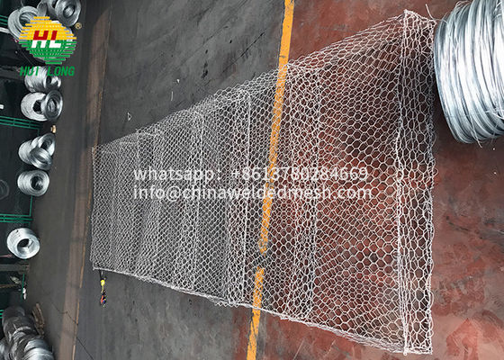 ASTM A975 Gabion Box Wire Mesh , Galvanized 10mm Gabion Stone Basket