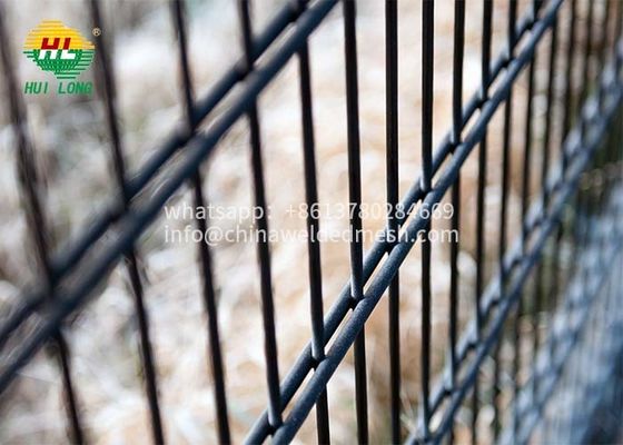 Double Galvanized Welded Wire Mesh Fence Rigid Panel With Square Post