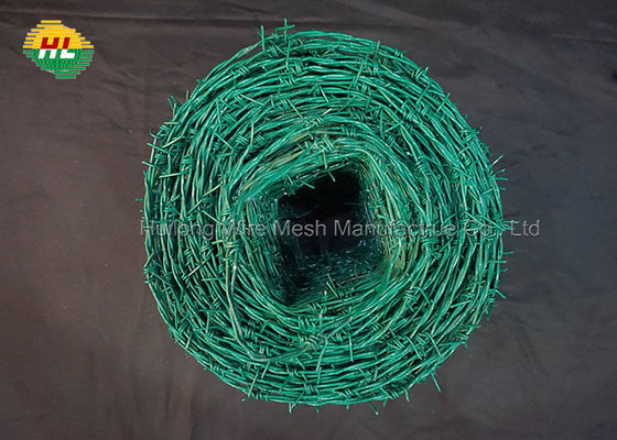 HUILONG Galvanized Barbed Wire , 12 BWG PVC Coated Barbed Wire For Protection