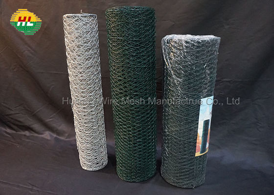 Green PVC Coated Hexagonal Poultry Netting 36 inches 150 feet