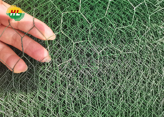 Green PVC Coated Hexagonal Wire Netting 60 Inches 150 Feet For Poultry