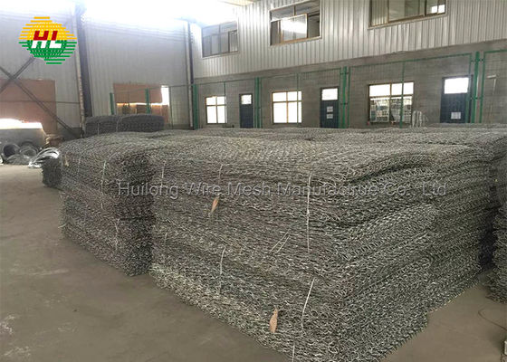 2x0.5x0.5m Steel Gabion Box Wire Mesh , Hexagonal Stone Gabion Cages