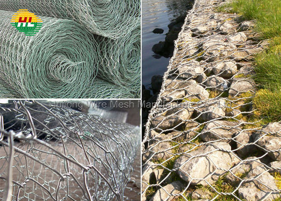 2x0.5x0.5m Steel Gabion Box Wire Mesh , Hexagonal Stone Gabion Cages