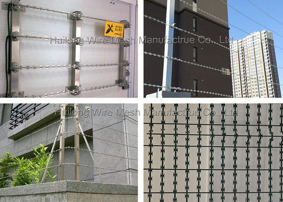 Rectangle Hole Concertina Razor Wire Fence 1500MPA Tensile 8m Length