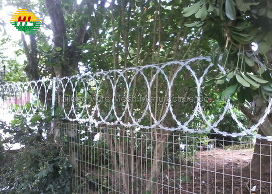 Anti Theft  Concertina Razor Wire Fence , Flat Loop BTO 22 Razor Wire