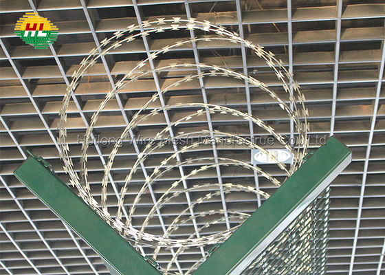 HUILONG Concertina Razor Wire Fence Galvanized Steel With Y Post