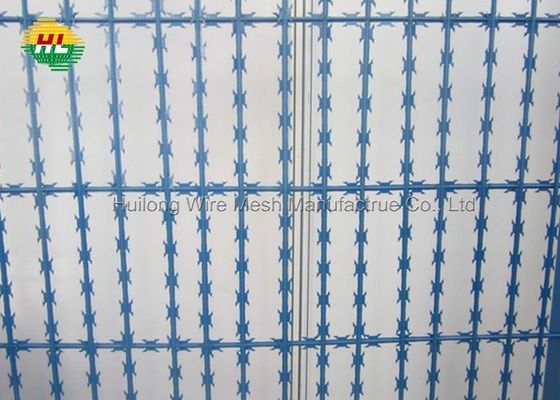 Blue PVC Coated Concertina Razor Wire Fence Stainless Steel ASTM Standard