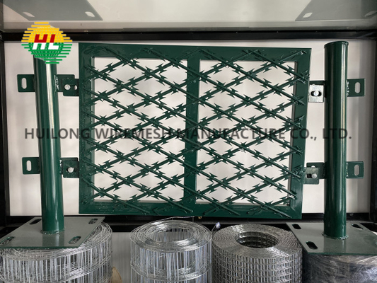 Green Pvc Coated Bto-22 Razor Barbed Wire As Fence Panel