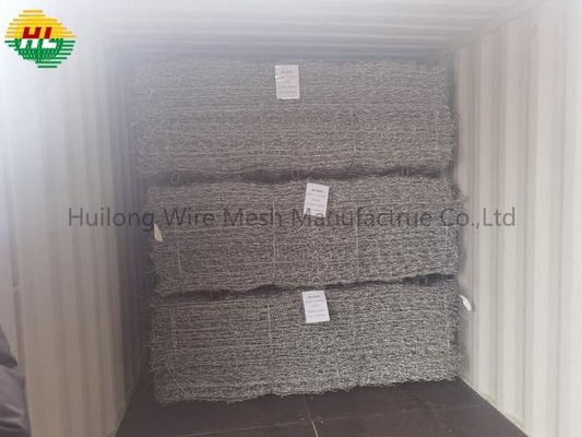 Galvanized Gabion Basket Edge Wire Dia 3.4mm Lacing Wire Dia 2.2mm