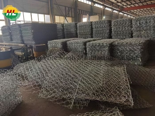 Galvanized Gabion Basket Edge Wire Dia 3.4mm Lacing Wire Dia 2.2mm