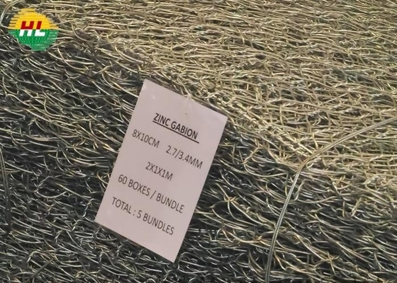 8x10cm Heavy Galvanized Gabion Mesh Cages For Slope Protection