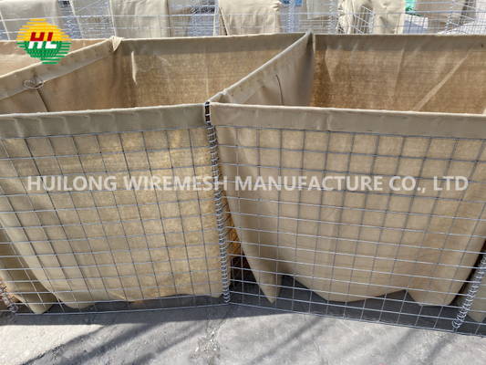 Heavy Duty 2x2 Hesco Defensive Barriers Welded Bastion With Geotextile Sheet