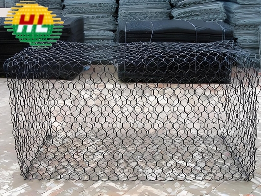 100×120ملم فتح قوة عالية غابيونات غالبية للسدود 3.4ملم قطر سلك Selvedge