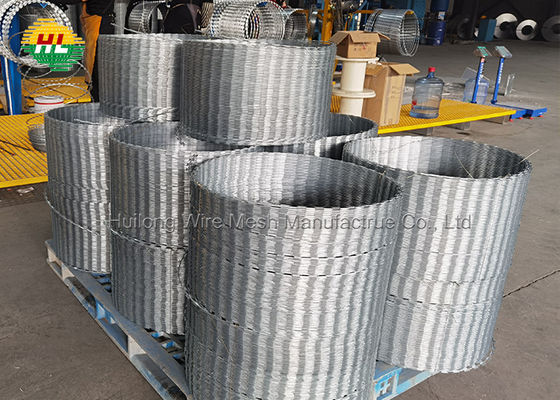 ملف الأسلاك الشائكة HUILONG مقاس 18 بوصة ، سلك كونسرتينا مقطوع بطول 50 قدمًا