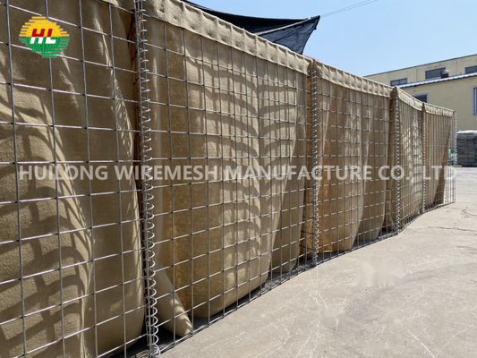 1x1x5m Hesco Barrier Blast Wall Mesh Size 80x80mm للدفاع عن التحصينات